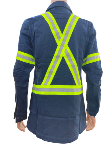 Premium Navy Hi Vis FR/AR Button Down Shirt